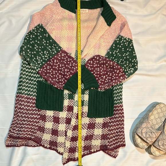 Listicle color block balloon sleeve cardigan small - Picture 8 of 11